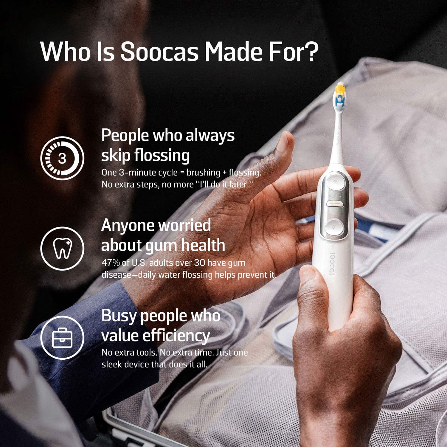 Soocas NEOS II 2-in-1 electric toothbrush with water flosser - Image 47
